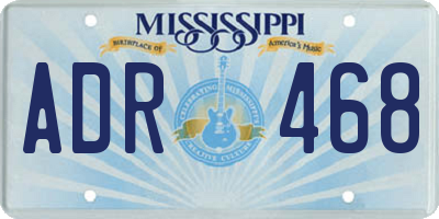 MS license plate ADR468