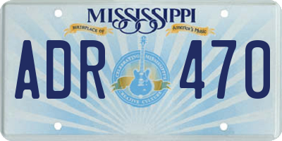 MS license plate ADR470