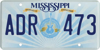 MS license plate ADR473