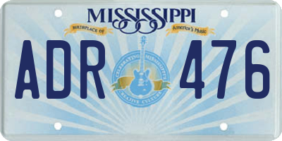 MS license plate ADR476