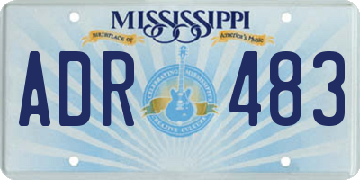 MS license plate ADR483