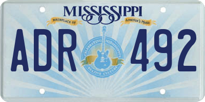 MS license plate ADR492