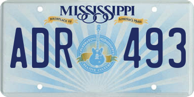 MS license plate ADR493