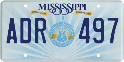 MS license plate ADR497