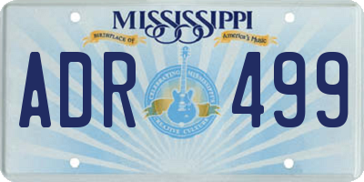 MS license plate ADR499