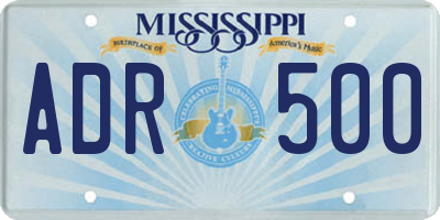 MS license plate ADR500