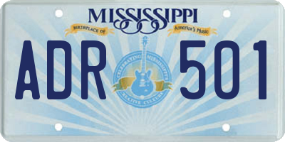 MS license plate ADR501