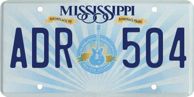 MS license plate ADR504