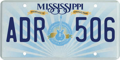 MS license plate ADR506