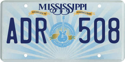 MS license plate ADR508