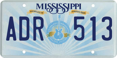 MS license plate ADR513