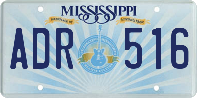 MS license plate ADR516