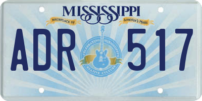 MS license plate ADR517