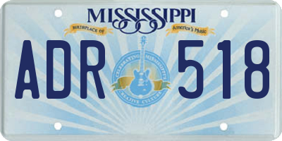 MS license plate ADR518