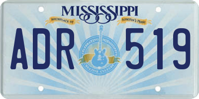 MS license plate ADR519