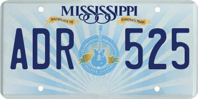 MS license plate ADR525