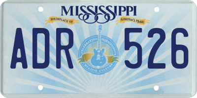 MS license plate ADR526