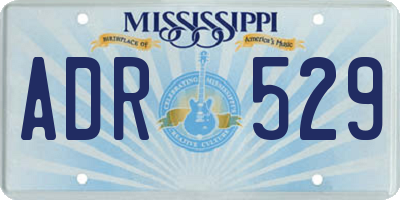 MS license plate ADR529