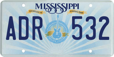MS license plate ADR532