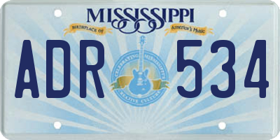 MS license plate ADR534