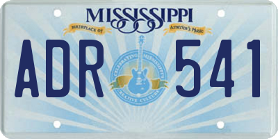 MS license plate ADR541