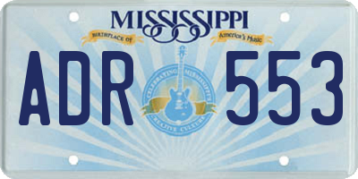 MS license plate ADR553