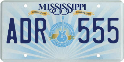 MS license plate ADR555