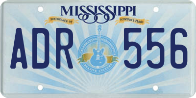 MS license plate ADR556