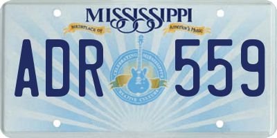 MS license plate ADR559