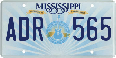 MS license plate ADR565