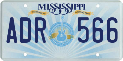 MS license plate ADR566