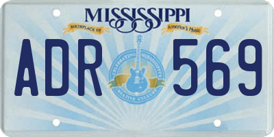 MS license plate ADR569
