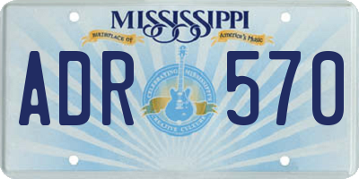 MS license plate ADR570