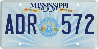 MS license plate ADR572
