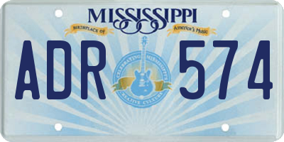 MS license plate ADR574