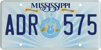 MS license plate ADR575
