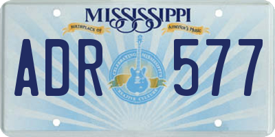 MS license plate ADR577