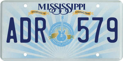 MS license plate ADR579