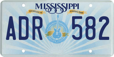 MS license plate ADR582
