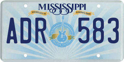 MS license plate ADR583
