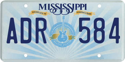 MS license plate ADR584