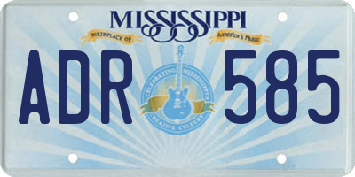 MS license plate ADR585