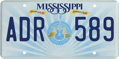 MS license plate ADR589