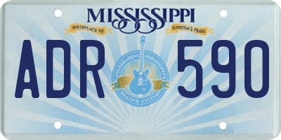 MS license plate ADR590