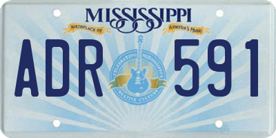 MS license plate ADR591