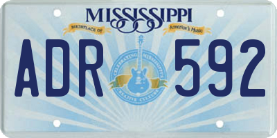 MS license plate ADR592