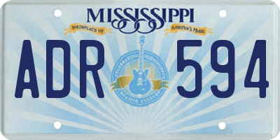 MS license plate ADR594