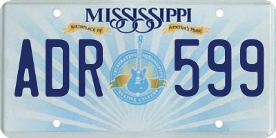 MS license plate ADR599