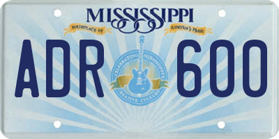 MS license plate ADR600