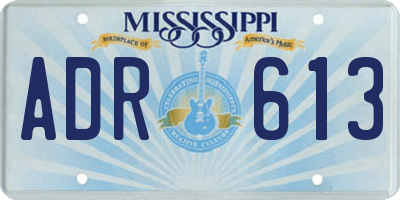 MS license plate ADR613